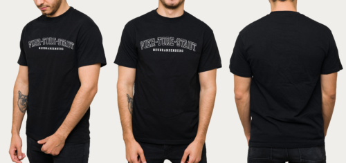 Vier-Tore-Stadt Neubrandenburg - Schwarzes T-Shirt | Neubrandenburger Souvenirs Online
